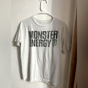 Medium white monster energy tee shirt